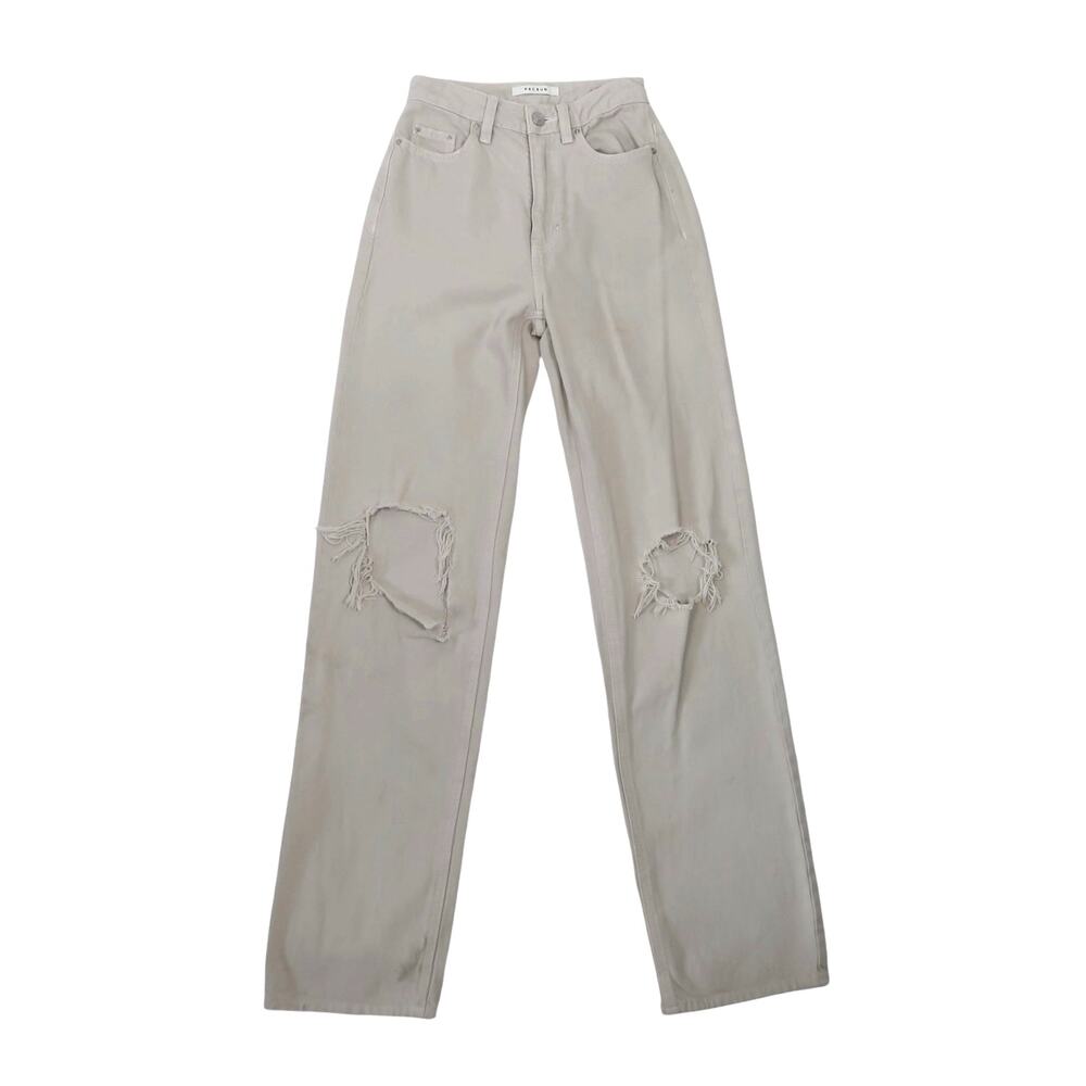PacSun 90's Boyfriend Jeans Tan High Rise Baggy Distressed 22